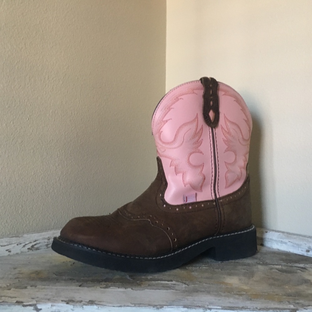 Justin Gemma Pink Western Boot